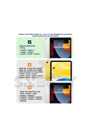 İpad 9.7 İnç 5.6. Nesil / Air Tam Uyumlu Glow Desenli Standlı Ask