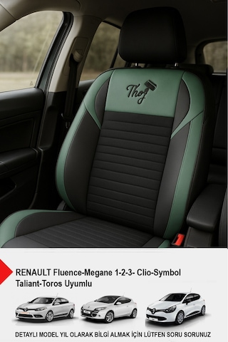 Naz Oto Thor Tay Tüyü Oto Koltuk Kılıfı Renault-fluence-megan 1-2-3-clio-symbol-taliant-toros Uyumlu Yeşil
