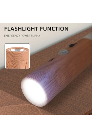 Shineyee 3'ü Bir Arada Akıllı Led Sensör Işığı - Şarj Edilebilir Duvar Lambası, El Feneri Ve Masa Lambası 2.5w Isıklı Beyaz Işık Ahşap Rengi Sarı