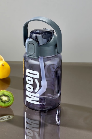 Spor Matarası Suluk - 1000 Ml Pipetli , Kilitli Kapak, Su Sızdırmaz Tasarım - Gri Gri