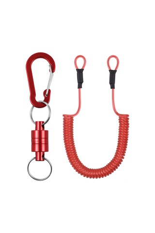 Youtek Kırmızı Aluminyum Alüminyum Pvc Manyetik Kanca, Balıkçılık Gereçlerini Güvenli Tutar, 3kg Dayanıklılık, 35cm Uzunluk