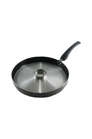 Dum Tv 32 Çift Katlı Teflon Özel Giresun Kızartma Tavası 32 Numara Siyah