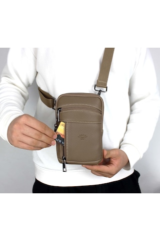 Vizon Erkek Çanta Omuz Askılı Çanta Postacı Erkek Omuz Çantası Vizon
