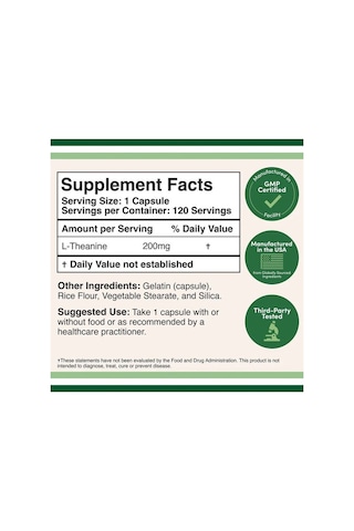 L-theanine 200 Mg 120 Kapsül