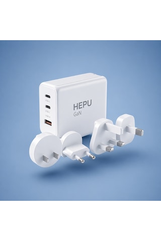 Hepu Hp304 100w Gan Seyahat Adaptörü 4 Farklı Ülke Uyumlu Başlık