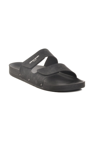 Siyah Cırtlı Büyük Numara Erkek Terlik Pc-7039 M Siyah