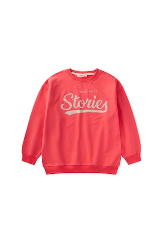 Cigit Baskılı Kız Çocuk Kışlık Sweatshirt 8-12 Yaş Mercan
