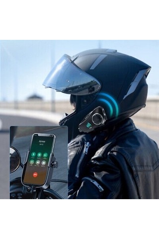 Motosiklet Kask İntercom Su Geçirmez 1080p Hd Sürüş Kaydedici Kamera 5.3 Bluetooth