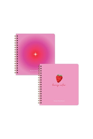 15x16 Spiralli Karton Kapak 2'li Çizgili Not Defter Seti - Aura