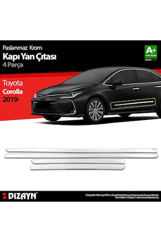 S-dizayn Toyota Corolla Uyumlu Krom Kapı Yan Çıtası 4 Prç 2019 Üzeri