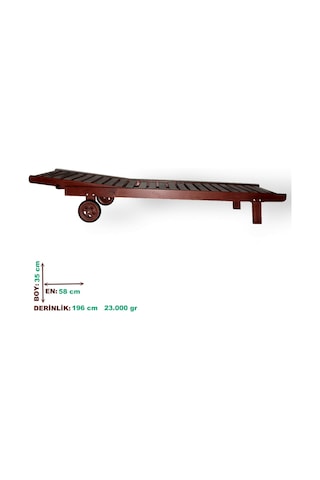 Motoryagmarket Riva Kademeli Ahşap Şezlong Tekerlekli -Deniz Güneş Keyfi (280632231)