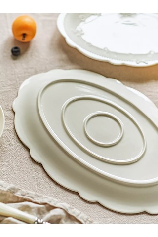 Roomi Beyaz Oval Seramik Tabak 30,5 21,5 Cm 238015429 Beyaz