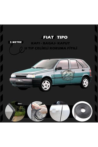 Fiat Tipo Oto Araç Kapı Koruma Fitili 5 Metre Parlak Siyah Renk
