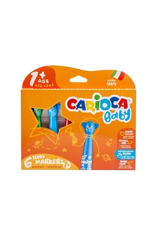 Carioca Süper Jumbo Teddy Keçeli Kalem 6 Renk - Boyama Kitabı Set