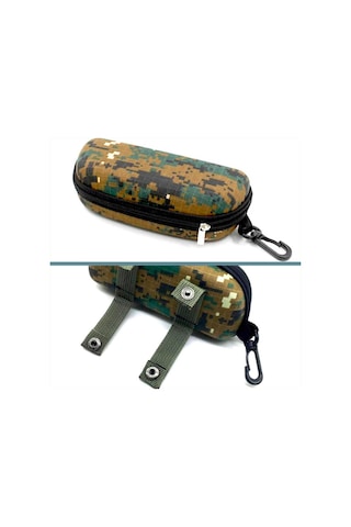 Omeniv Kamuflaj Camo Gözlük Kabı Kılıfı Kutusu Kemer Karabiner