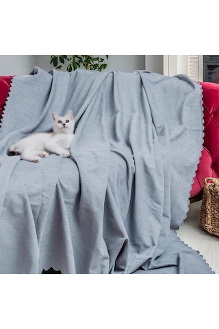 Kaymaz Koltuk Örtüsü Çift Taraflı Mikrofiber Şönil 175x350 Cm Xl- Bulut Kedi Köpek Ve Çocuk Dostu Bulut