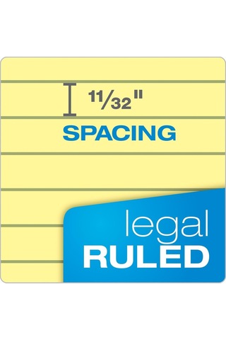 Tops Yasal Pad Legal Pad, 8 1/2 X 11 3/10,2 Cm, Delikli, 3-delik Delikli, Kanarienvoegel, Legal/genişlik Rule, Çok Renkli