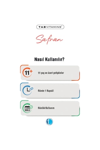Tabvitamins Safran 50 Mg 30 Kapsül Tanışma Paketi Shaker Hediyeli