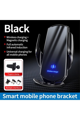 Dancemonkey 15w Manyetik Araç Şarj - Hızlı Kablosuz Şarj Aparatı Siyah Siyah