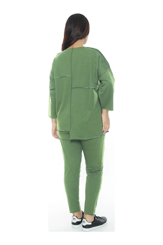 Lady Majestic Cotton 1. Kalite Büyük Beden Özel Tasarım Eşofman Takımı Çağla Yeşili Yeşil