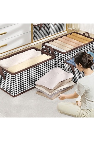 Dancemonkey Cbtx 50x30x26cm Saklama Kutusu Non Woven Pp Katlanabilir Dolap Düzenleyici Organizer Kutusu - Siyah 140l