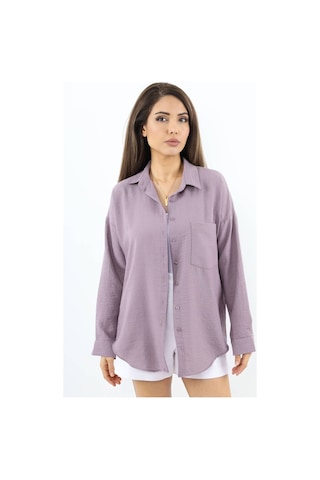 Ritnice Kadın Well Violet Keten Gömlek Mor