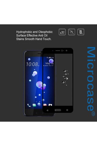 Htc U11 Tam Kaplayan Çerçeveli Tempered Cam Koruma