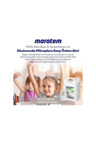 Maratem M105 Alkol Bazlı El Dezenfektan 5 L + Özel Vakumlu Paket 2 Adet