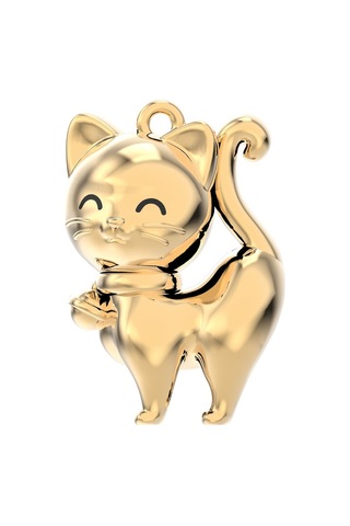 Chocli 18 Ayar Altın Kaplama Kedi Kolye