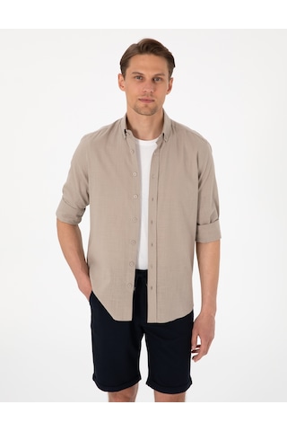 Pierre Cardin Erkek Vizon Gömlek Desenli 50307025-vr052 Vizon