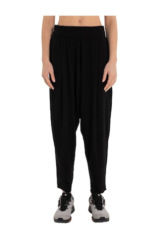 Inguz Beli Katlanabilir Yoga Şalvar Siyah