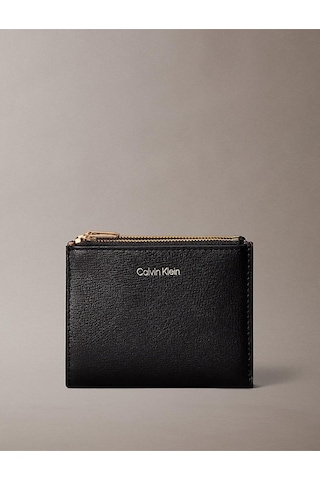 Calvin Klein Kadın Foil Logolu Double Fermuar Detaylı Kartlık-13491 Siyah