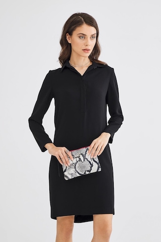 Deri Company Kadın Basic Clutch Çanta Zebra Desenli Siyah Beyaz (4031-Z) 214030 Siyah