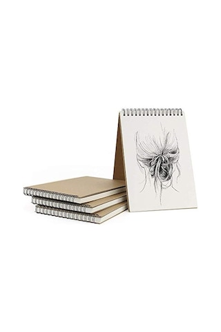 Eskiz Defteri A4 Boyutunda 160 Gr Üstten Telli Karakalem Büyük Sketch Book 25 Yaprak - 1 Adet Beyaz