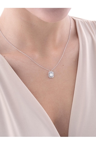 Nochediamond 0,32 Karat Baget Pırlanta Kolye-613