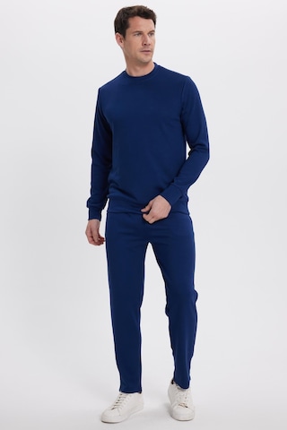 Tudors Erkek Slim Fit Dar Kesim Beli Bağcıklı 3 Cepli Geniş Paça Lacivert Eşofman Altı-41910 Lacivert