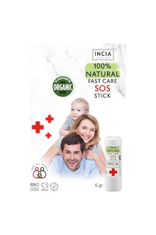 INCIA %100 Doğal Sos Stick Anlık Yatıştırıcı Organik Yalancı İğde Hızlı Koruma Bitkisel 6 g