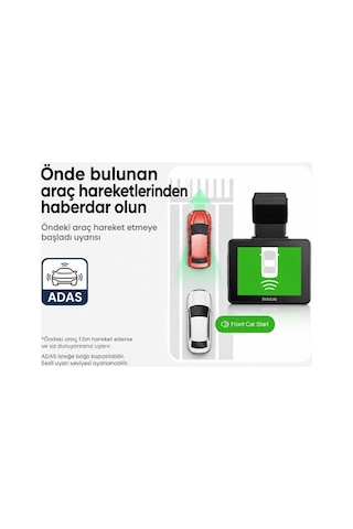 360+ Botslab G500H Pro ADAS Ön 3K QHD -Arka 1080P FHD 150° Açı WiFi+GPS Gece Görüşlü Araç İçi Kamera