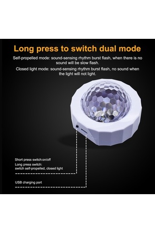 Ulzyvf 3w 5v Araba İç Dekoratif Işık Led, 300mah Pil, Ses Sensörü, Usb Şarjlı, Kendiliğinden Hareketli/kapatma Modu Diğer