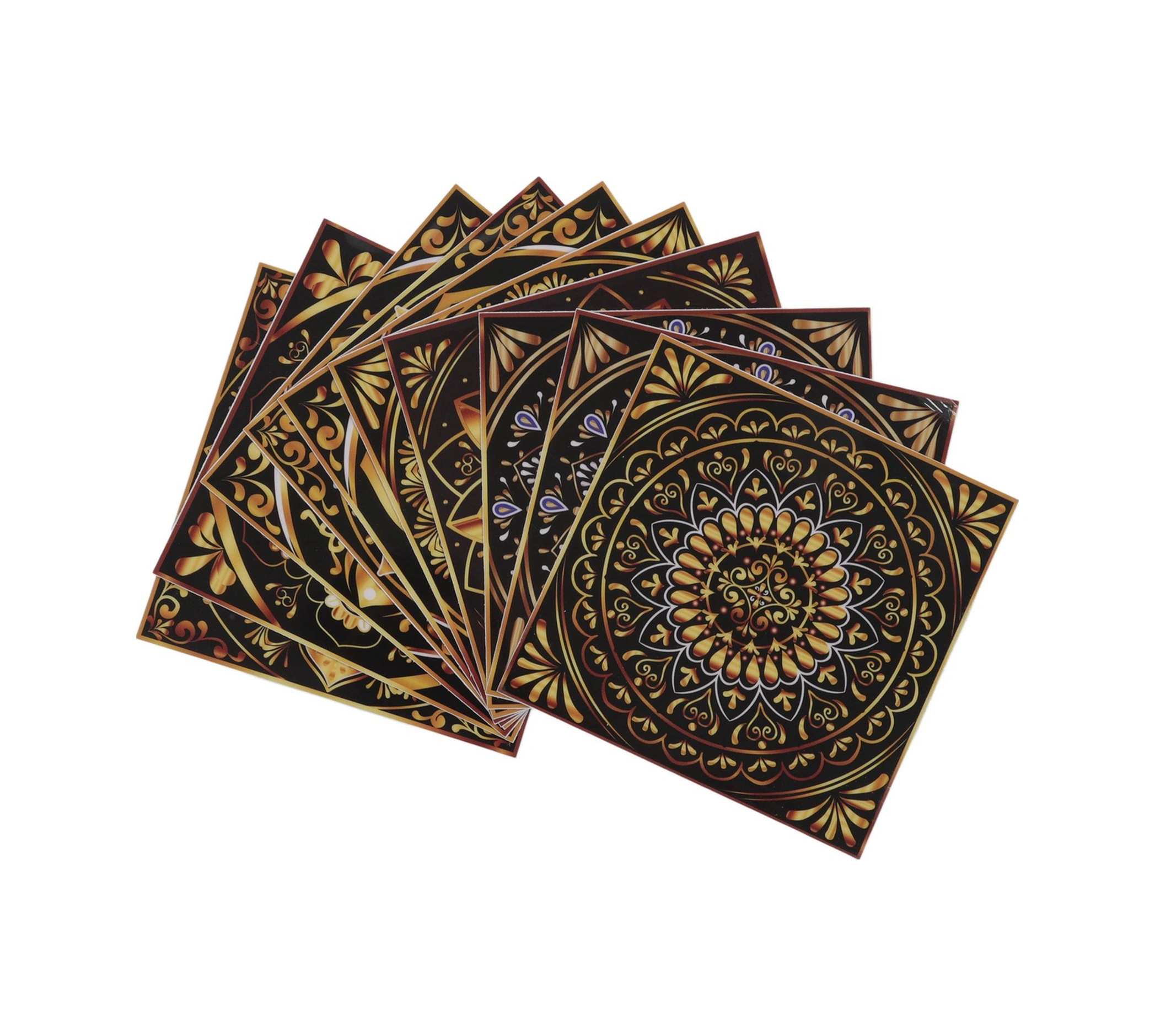 Geeroyoo 10 Adet 15x15cm Mandra Desenli Pvc Duvar Sticker - Suya Ve Yağa Dayanıklı, Otomatik Yapışkan Arka, Mutfak/banyo Dekorasyonu Rastgele Model Diğer