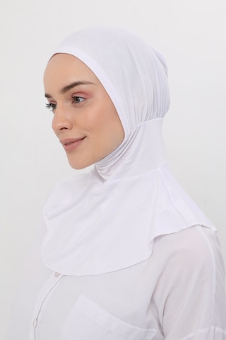 Altobeh Kadın Tesettür Pratik Boyunluklu Hijab - Sporcu Bone Beyaz