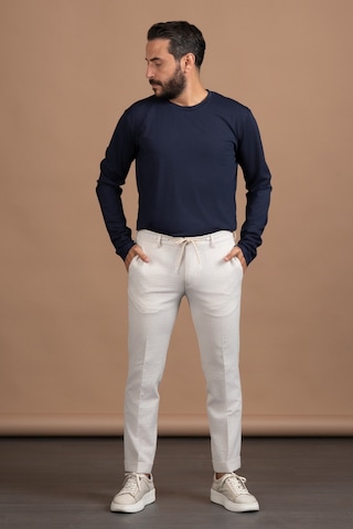 Regular Fit Bisiklet Yaka Rayon Kumaş Full Likralı Uzun Kol Sweatshirt Lacivert