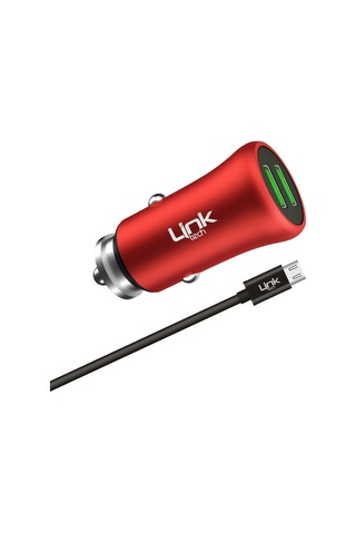 Linktech M581 12W 2.4A Metal Araç Şarj Aleti Ve Micro Usb Kablo S