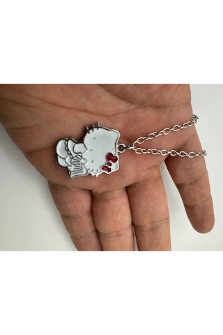 Klasik Hello Kitty Figürlü Kolye 60 Cm Zincirli Sevimli Sanrio Takı Çok renkli