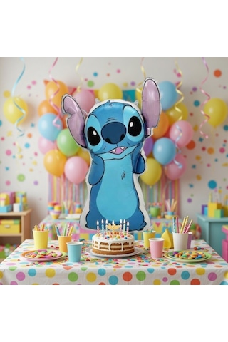Stitch Folyo Balon 71x59 Cm Büyük Boy Parti Dekoru Çok Renkli