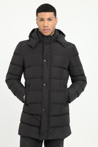 Dufy Erkek Slim Fit Kapüşonlu Siyah Mont-18157
