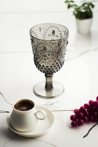 Akrilik Füme Tekli Kadeh & Su Meşrubat Kahve Yanı Bardağı 450 Ml Cam Değildir Aklby-bsva58 Diğer
