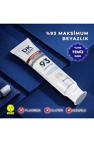 Dkdent %93 Maximum Beyazlık Diş Macunu 75 Ml X 2 Adet Beyazlatma