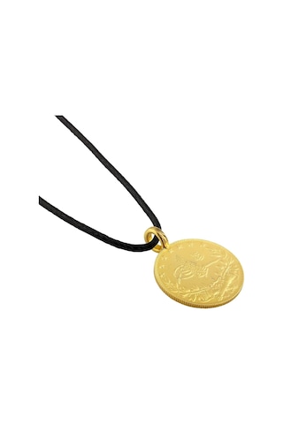 Agakulche 22 Ayar Reşat Altın Siyah İpli Kolye