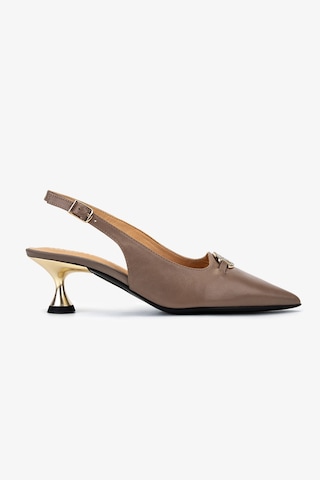Valmenti Kadın Vizon Hakiki Deri Slingback Ayakkabı 611 H51005 Bn Ayk Sk25-26 Stone Leather Vizon